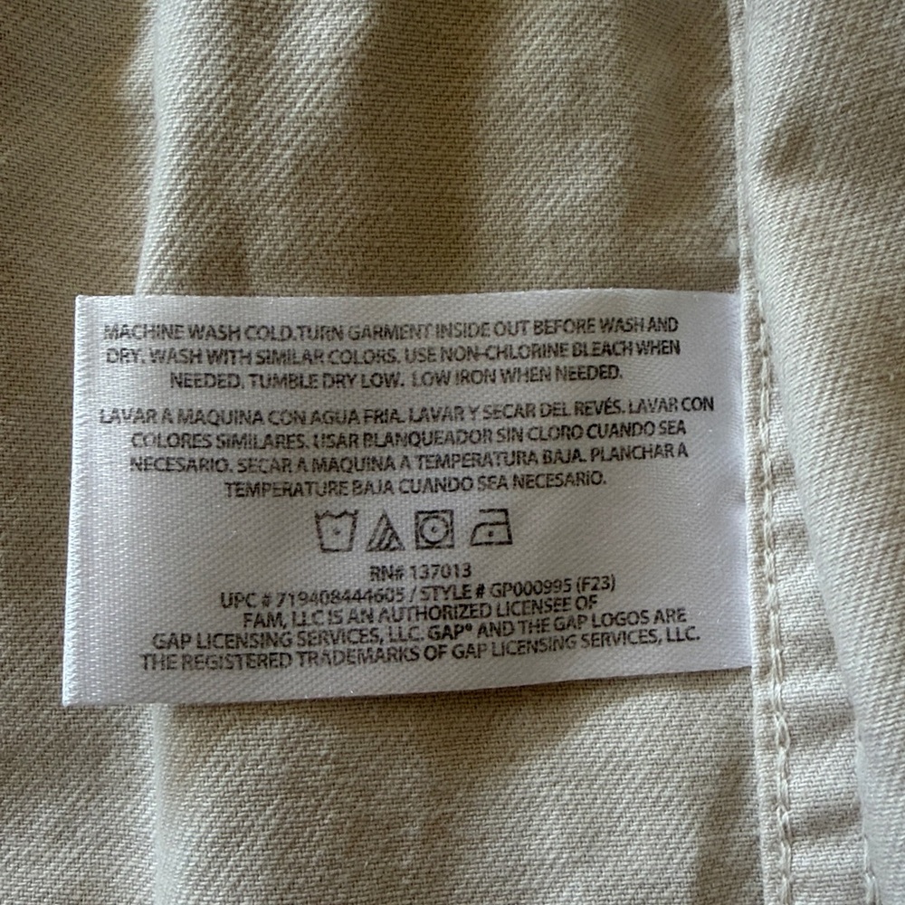 GAP Beige Cream Utility jacket size Small Cotton pockets drawstring waist - Picture 11 of 13